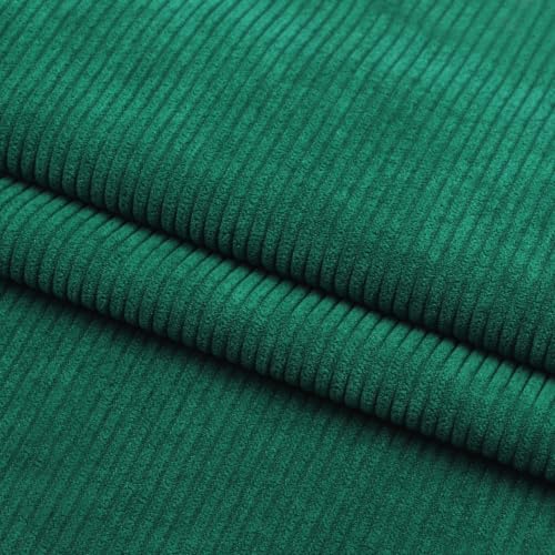 Tela de pana de 100 cm x 155 cm, por metros, tela decorativa para coser, para manualidades, manualidades, decoración de ropa, decoración de sofá, verde oscuro