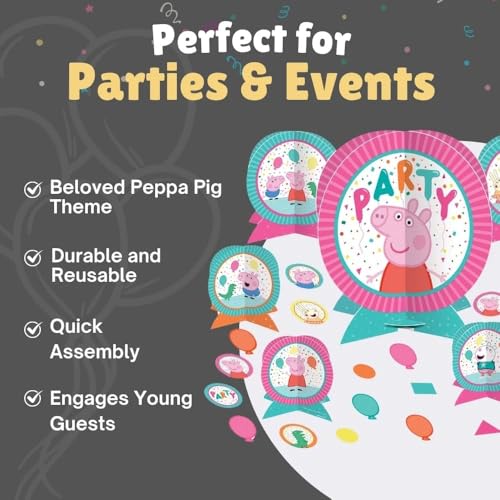 Image of Peppa Pig Confetti Party Centerpiece Kit (Pack of 27) - Vibrant, Colorful & Fun Table Decorations - Ideal for Kids' Birthday Celebrations