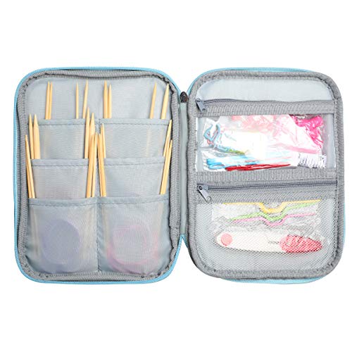 Image of Lightweight Circular Knitting Needles Set, 31'' Bamboo Storage Organizer for Beginners, Round Knitting Needles with Sewing Tools Full DIY Craft Kits
