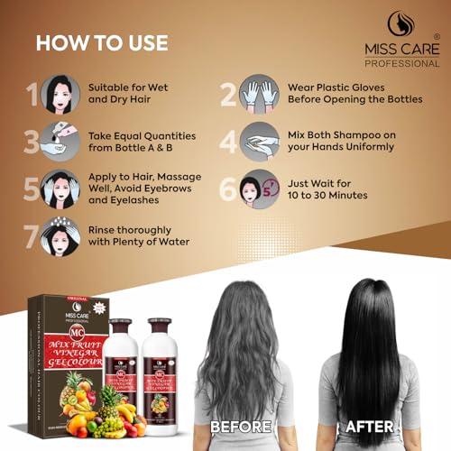 Image of Original MC Mix Fruit Vinegar Gel Colour (Dark Brown Hair) - 1000 ml, Hair Dye for Men and Women, Smooth Application