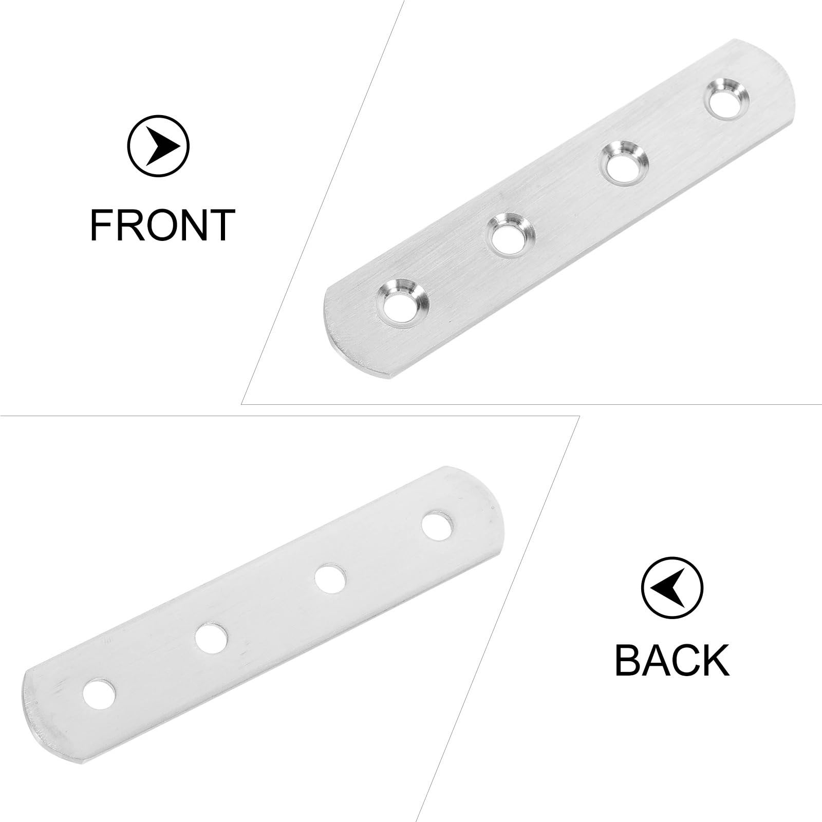 10 piezas de acero inoxidable con código esquina, soportes planos, rectos, placas conexión Para Reparación