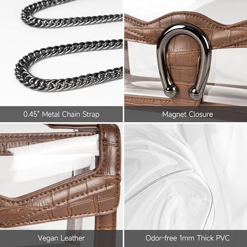 Image of Joryin Women's Stadium Approved Crossbody Bag for Women, Small Clear Bag Shoudler Purse with Chain Strap