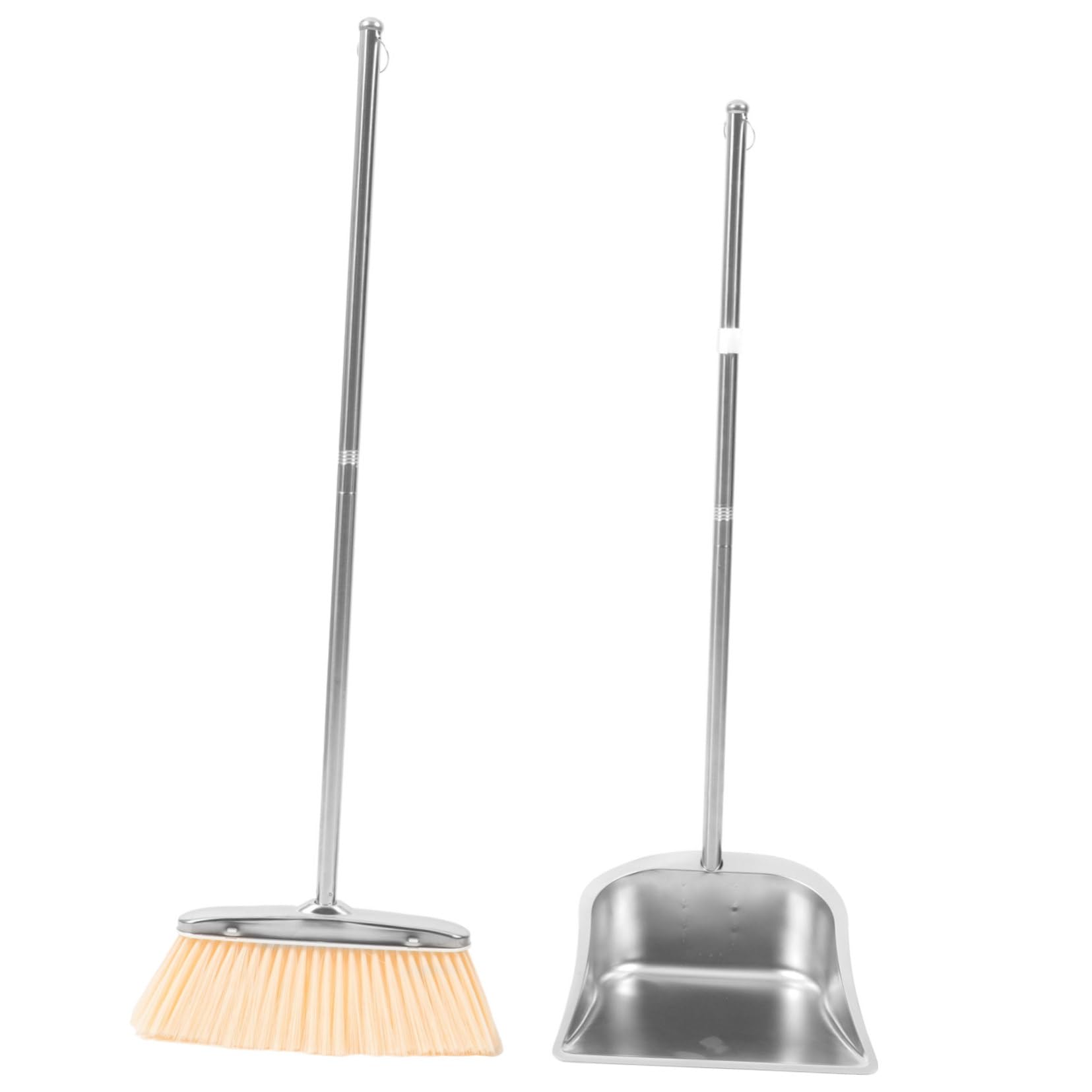 Acero Inoxidable, Juego de Escoba y Recogedor Resistente al Desgaste Roturas, Dustpan And Brush Set, Adecuado para Hogar y Dormitorio