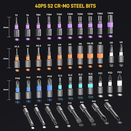 42 in 1 Magnetic Screwdriver, Screwdriver Set, Multi Bit Ratcheting Screw Driver Set with Storage Case Repair Tool Kit for Computer, Eyeglass, Bicycles, Watch, Ring Doorbell, Furniture and DIY 8 42 in 1 Magnetic Screwdriver, Screwdriver Set, Multi Bit Ratcheting Screw Driver Set with Storage Case Repair Tool Kit for Computer, Eyeglass, Bicycles, Watch, Ring Doorbell, Furniture and DIY - Image 8