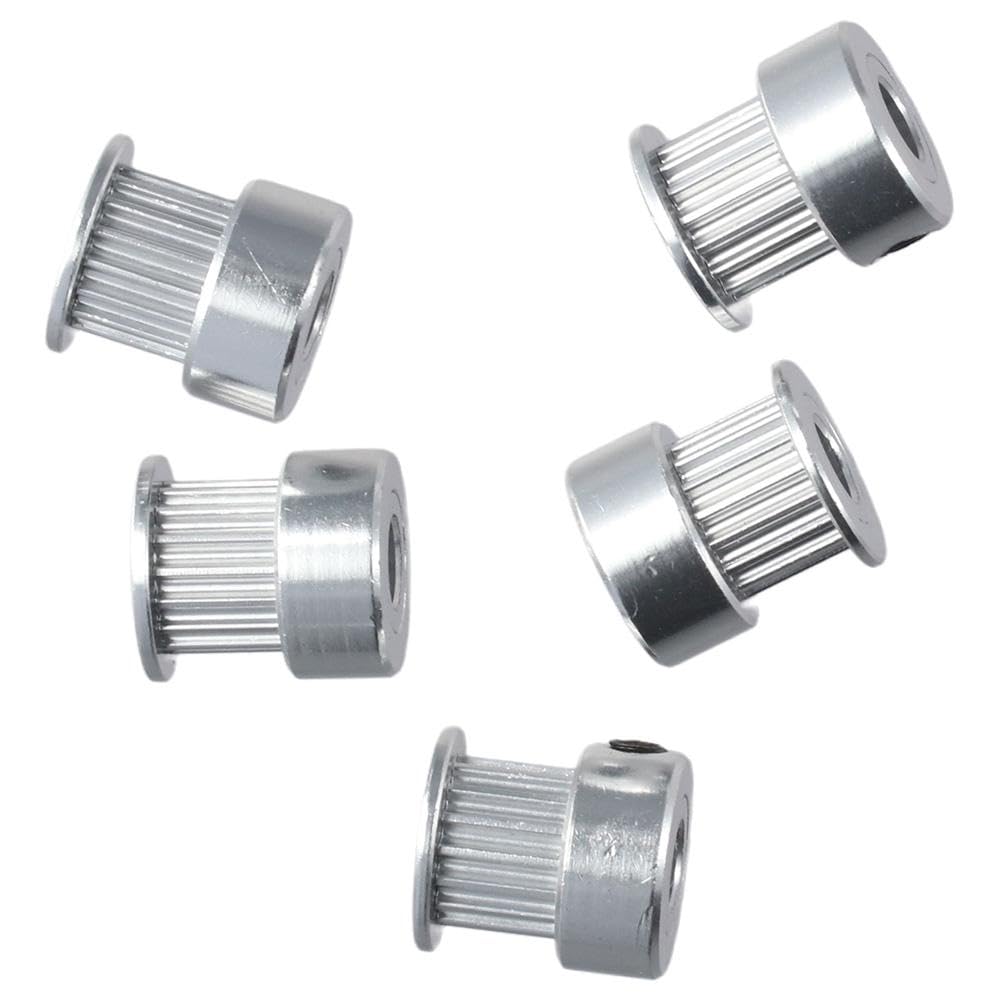 SHUATI 5pcs 2GT Timing Pulley, Bore 5mm 2GT Stepper Motor Pulleys, 16 Teeth Timing Pulleys, 3D Printer Accessories 6mm Width Synchronous Wheel for 3D Printer