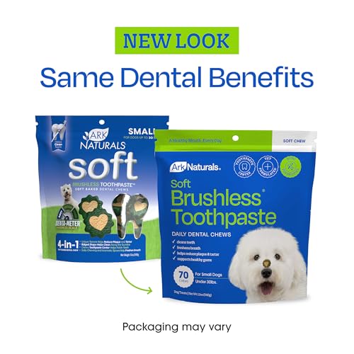 Image of Ark Naturals Soft Brushless Toothpaste for Large Breeds, 18 oz Bag, Soft-Baked Dog Dental Chew with Toothpaste Center, Freshen Breath, Reduce Plaque & Tartar