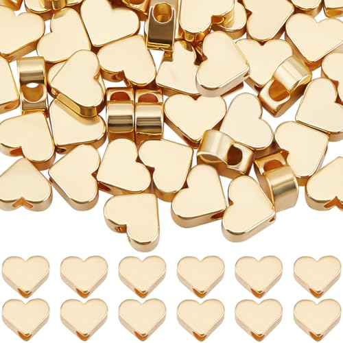 Perles en forme de cœur Beebeecraft anti-ternissement pour colliers faits main - 2