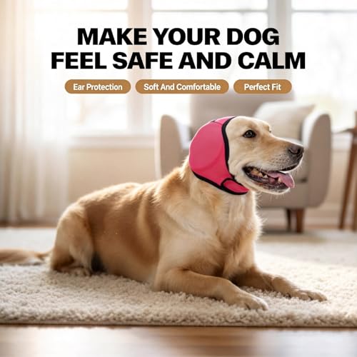 Image of Dog Ear Muffs, No Flap Ear Wraps for Dogs Hematoma - Waterproof Elastic Ear Cover with Calming Hoodie