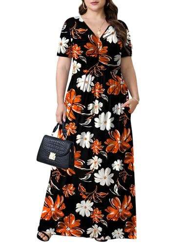 Image of PEVRL Plus Size Summer Maxi Dress for Curvy Women with Pockets 1X-5X