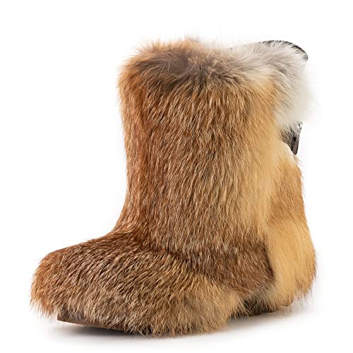 Fox Fur Boots for Men, Viking Boots, Mukluks, Snow Winter Boots,Big Sizes LITVIN2