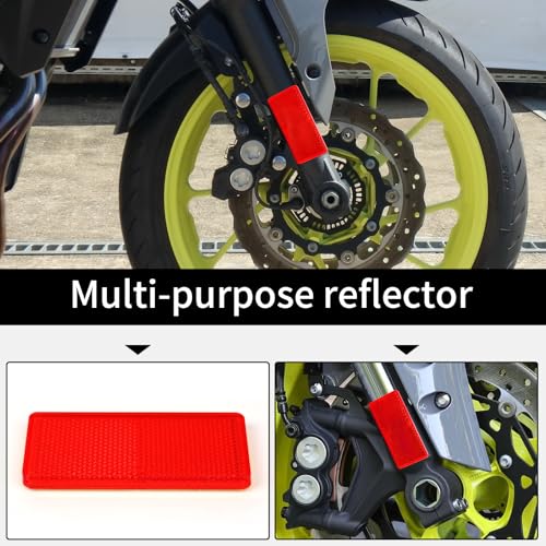 Image of 10 Pack Red Self Adhesive All Plastic 3.7'' Rectangle Reflectors for Mailbox, Motobikes, Trailers, Trucks, Boats, Suv's, RV's
