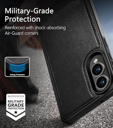 Image of Luxury Premium Vegan PU Leather TPU Case Cover Compatible with Samsung Galaxy S25 Edge 5G (2025) (Leather Black)