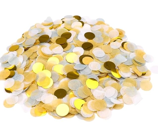 znqdiy biodégradables circulaires confettis | 10000 pièces, décoration de table multi coloured confetti, 2,5 cm gender reveal | Convient pour les fêtes,...