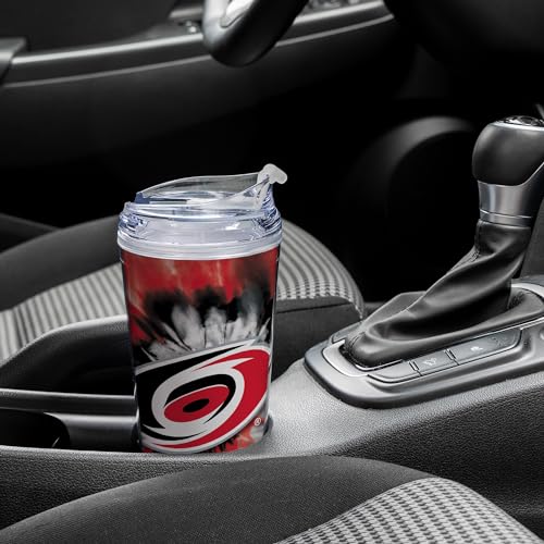 Image of Rico Industries NHL Hockey Team Color Tie Dye 24oz Metallic Acrylic Tumbler with Hinged Lid, Officially Licensed Double Wall Tumbler with Straw