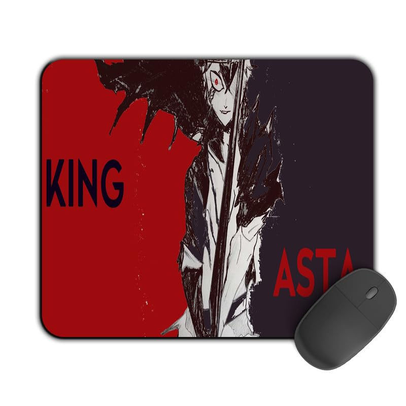 Image of Printed Design Mouse Pad King Asta (200MM X 240 X 3MM) Enhance Gaming and Work Performance Comfortable and Precise Non-Slip Water Proof Black Clover Mouse Pad.