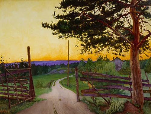 Tableau Route de campagne Harald Sohlberg impression d'art mural pour chambre 60x90cm