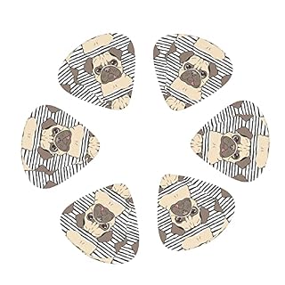 Médiators de guitare 12-Pack Funny Happy Pug Dog médiators pour guitare électrique guitare acoustique diverses guitares - Les Beatles, Paul McCartney, John Lennon, RIngo Starr, George Harrison