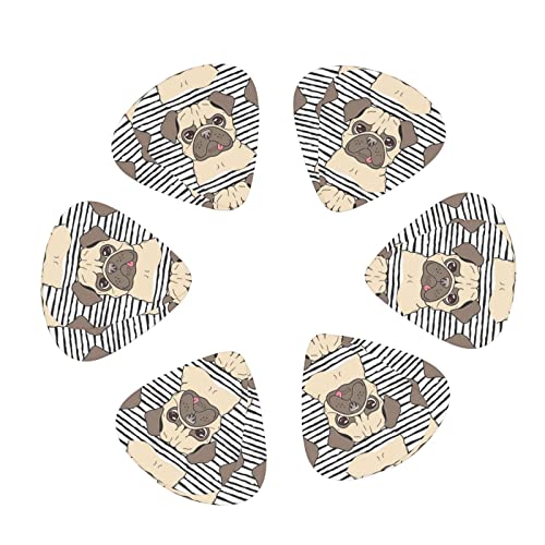 Médiators de guitare 12-Pack Funny Happy Pug Dog médiators pour guitare électrique guitare acoustique diverses guitares - Les Beatles, Paul McCartney, John Lennon, RIngo Starr, George Harrison Médiators de guitare 12-Pack Funny Happy Pug Dog médiators pour guitare électrique guitare acoustique diverses guitares