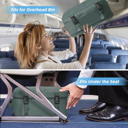 Cmezevi Reiserucksack 20L 40x20x25 cm, Flugzeug Handgepäck Kompatibel Ryanair/EasyJet, 14-Zoll Laptop Rucksack, Leichter Kabinenrucksack mit Trolley-Sleeve, für Business, Schule, Reisen - Grün