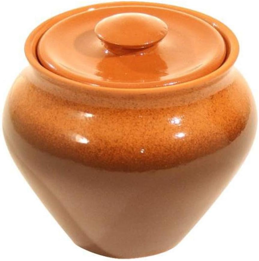 Stoneware Ramekin with Lid 23.67 fl oz (0.5 L) Clay Cooking Pot - Earthenware with Lid