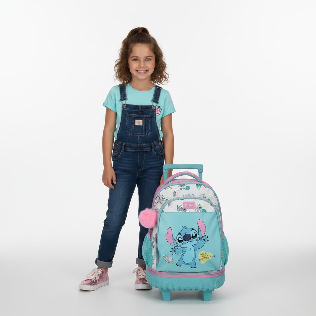 Disney Stitch Little Destruction Mochila infantil, mochila escolar, fabricada en Poliéster, bolsillos laterales, tirantes anchos ajustables de Joumma Bags — view 2