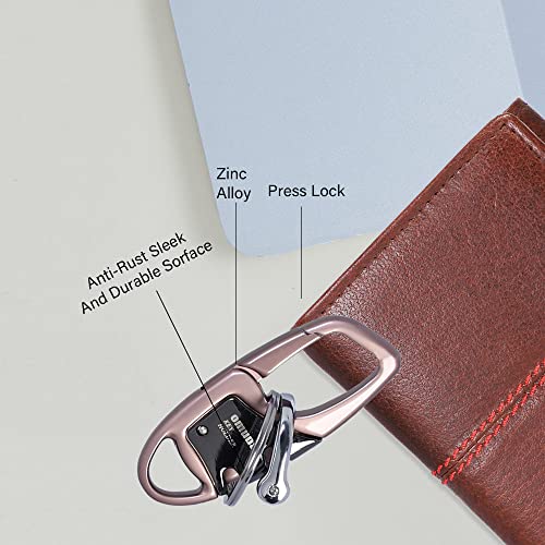 Image of Techpro Stainless Steel Keychain Heavy Duty Car Keychain For Men And Women (Brown)