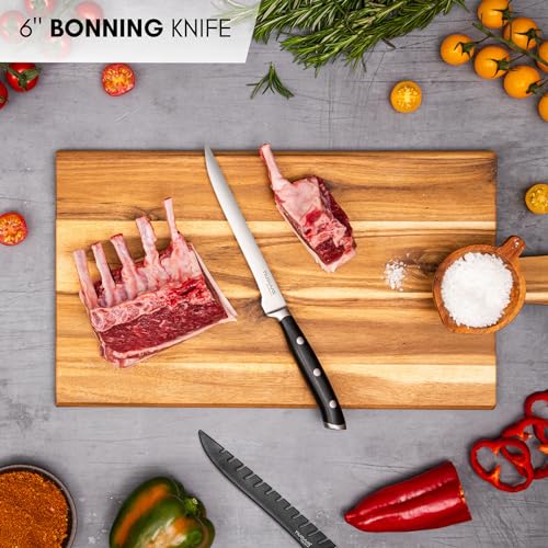 nuovva Kitchen Boning Knife – Professional Filleting Knives – 6 inch German High Carbon Stainless Steel – Meat and Fish Slicing Knife - Image 5