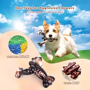 Dog chew Toys for Aggressive chewers,Indestructible Dog Toys, Interactive Dog Toys,Aggressive chew Toys for Large Dogs, Dog Toys to Keep Them Busy,Nylon Beef Flavor Dog chew Toys for Aggressive chewersIndestructible Dog Toys Interactive Dog ToysAggressive chew Toys for Large Dogs Dog Toys to Keep Them BusyNylon Beef Flavor