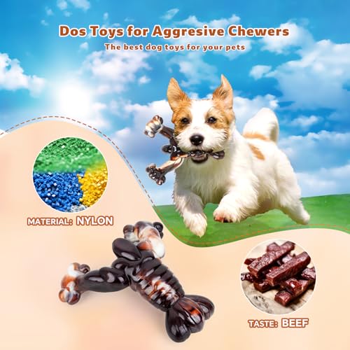 Dog-chew-Toys-for-Aggressive-chewersIndestructible-Dog-Toys-Interactive-Dog-ToysAggressive-chew-Toys-for-Large-Dogs-Dog-Toys-to-Keep-Them-BusyNylon-Beef-Flavor Dog chew Toys for Aggressive chewersIndestructible Dog Toys Interactive Dog ToysAggressive chew Toys for Large Dogs Dog Toys to Keep Them BusyNylon Beef Flavor