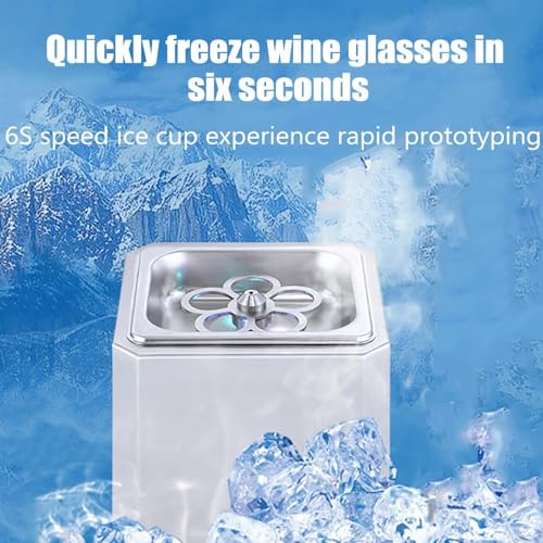 Glaskühler Mini Eisbechermaschine - Edelstahl Cup Chiller mit eingebautem LED-Licht zum schnellen Einfrieren von Bier, Wein, Whiskey und Cocktails ideal für Bars und Restaurants