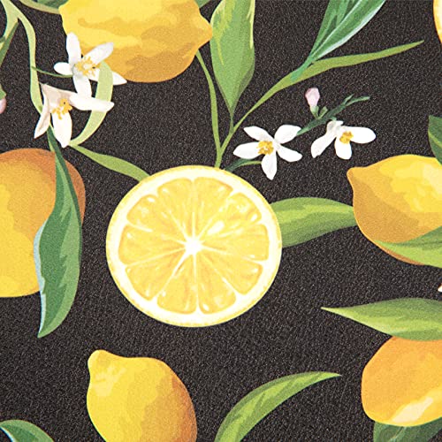 Shacos Lemon Kitchen Rugs Mats Set 2 Pieces Anti Fatigue Cushioned Kitchen Floor Runner Rug Set Wipe Clean Non Slip Waterproof Standing Mat For Kitchen Office Laundry Room, 17"X27.5"+17"X47",Black #TOP6
