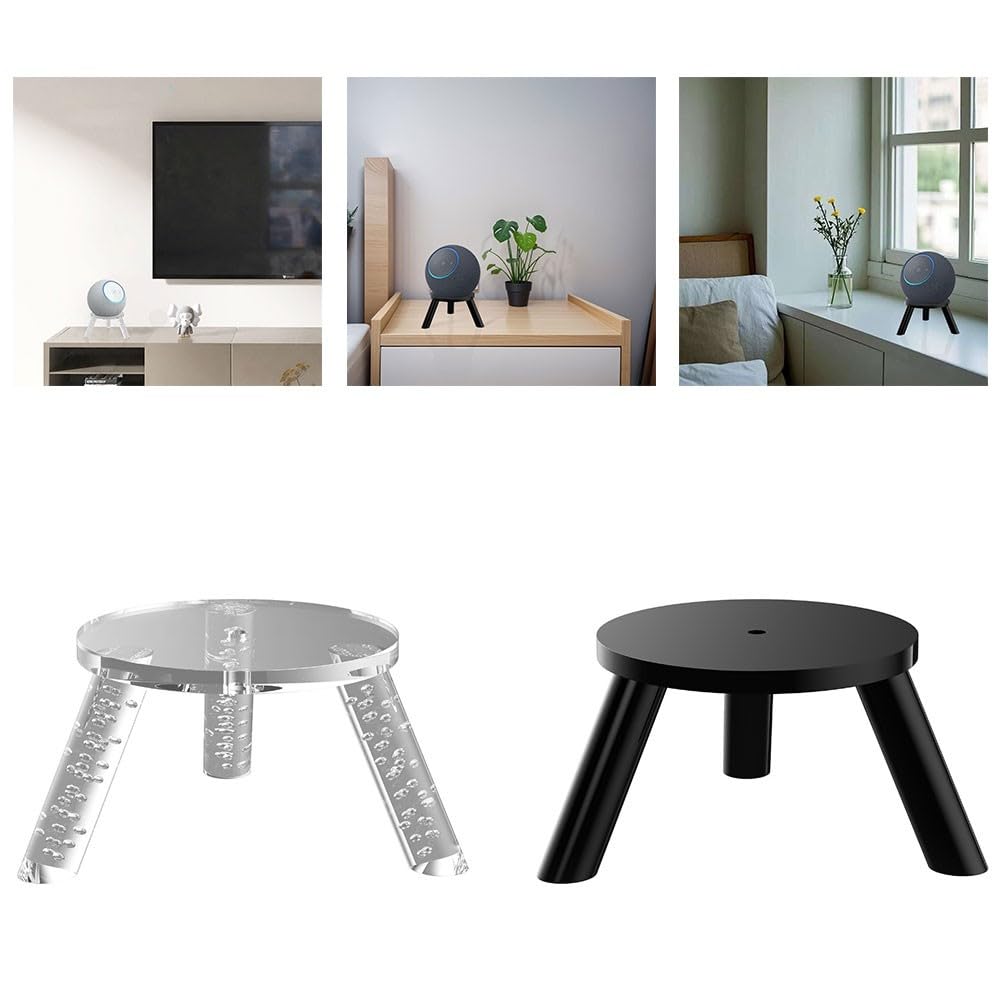 Soporte acrílico para altavoces de escritorio para Echo Dot Max, para Echo Studio & Spot 2024, soporte de trípode transparente para altavoces inteligentes, diseño de ahorro de espacio