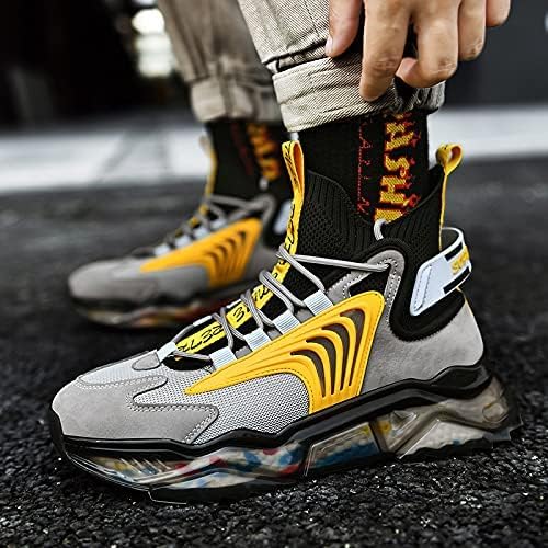 LZDZN Mens Basketball Shoes for Men Sneakers Men's High Top Running Trail Sports Athletic Male Walking Black Beige Grey Size Boys Women Man Boots - Image 2