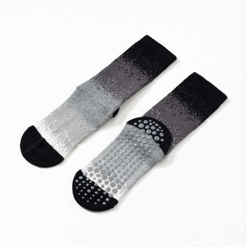 Image of Verdancy Yoga Pilates Socks with Grips for Women Non Slip Gradient Color-Blocked Cushioned Crew Socks for Barre Ballet Dance