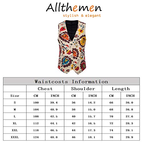 Allthemen Gilet da uomo Slim Fit Casual Vintage