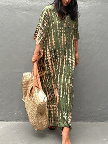Image of Kaftan Dresses for Women Plus Size Summer Beach Dress with Print and Swim Cover Ups