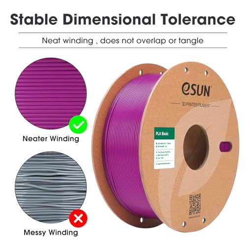 Image of eSUN PLA Basic Filament 1.75mm, 3D Printer Filament High Speed PLA for Fast Printing, 1KG Spool (2.2 LBS) 3D Printing Filament for High Speed 3D Printers, Purple