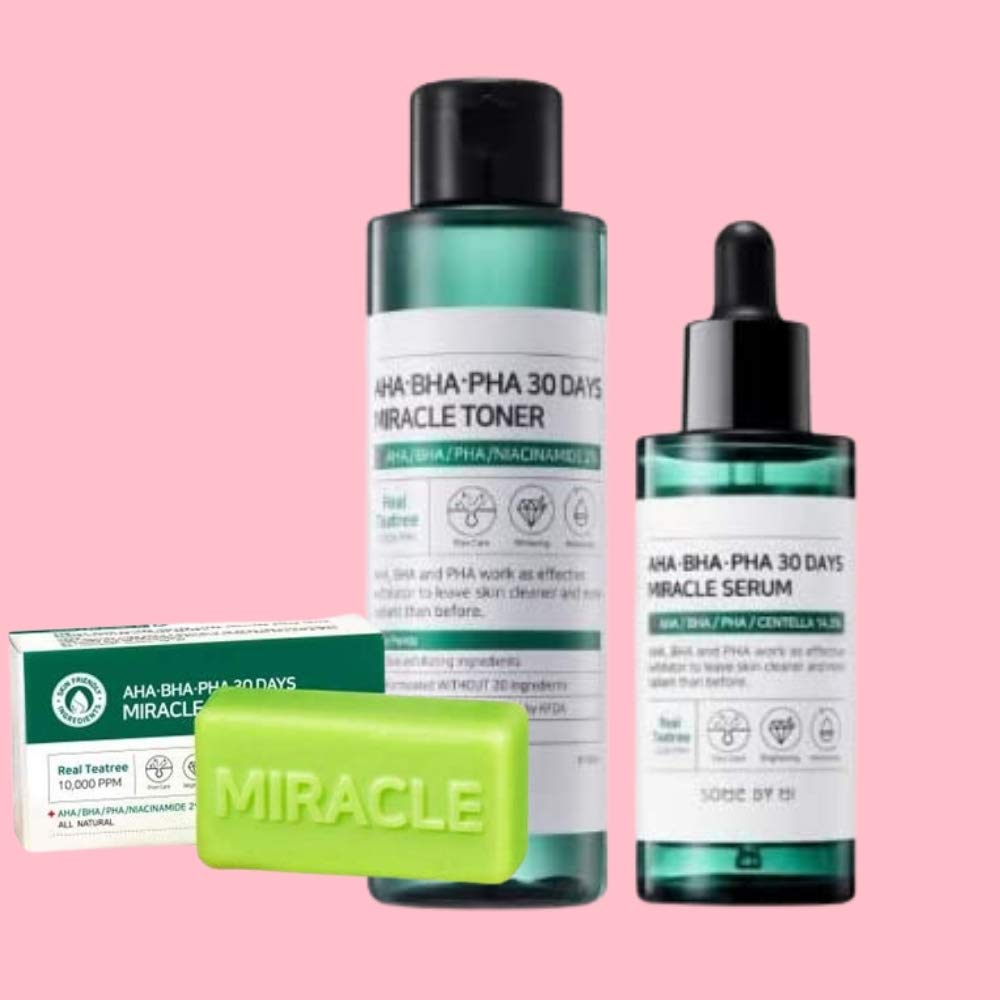 Some by Mi AHA PHA BHA 30 Days Miracle Toner, Miracle Soap and Miracle Serum SET