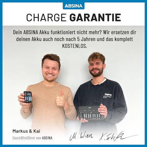 ABSINA 4X Solar Akku AA wiederaufladbar 800mAh 1.2V NiMH - Aufladbare Batterien AA für Solarleuchte - Solarbatterie, AA Akku für Solarlampen, Akkus AA, Wiederaufladbare Batterien AA 3