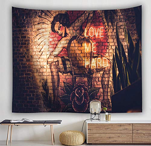 Tapisserie Murales, Résumé Hippie Bohemian Tapisserie Tenture Murale Graffiti Sexy Femme Sur Chaise, Décoration, Tissu D'Impression Rectangulaire Pour Salon Chambre À Coucher Cover