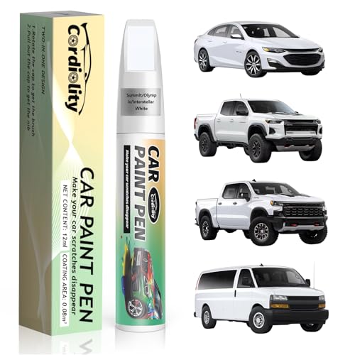 Image of Car Touch Up Paint Summit /Olympic /Interstellar White(GAZ /WA8624 /50U /50) for Chevrolet, Color Accurate Car Scratch Repair Remover Pen Fix Auto Paint Chips and Nicks