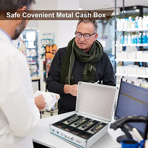 Glosen Combination Lock Cash Box With Money Tray For Security Lock Box 13.2X10.82X4.33 Inch【Medium】 #TOP6