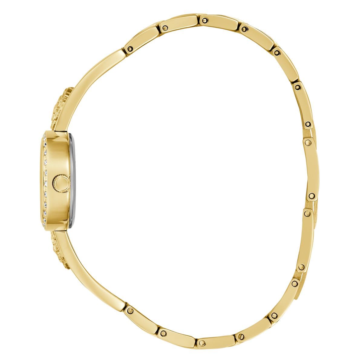 GUESS Chloe Orologio analogico da donna, larghezza cassa 20,5 mm, tonalità oro/champagne, Tonalità oro/Champagne, Classico