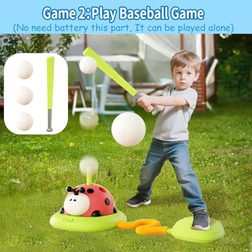 4 in 1 Musical Jump, Toss Ring Game, Baseball Toys and Stomping Launch Rocket Launcher for Kids Toys & Games with Remote, Indoor Outdoor Toys for Kids Ages 4-8 3-5 Baseball Party Favors Birthday Gift - Image 5