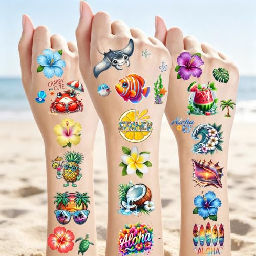 Image of 300+ PCS 40 Sheets Cartoon Temporary Tattoos For Kids Boys Girls Child Children Tattoo Sticker Birthday Party Favor Supplies, Funny Animals Unicorn Dinosaur Fake Tattoos Party Decoration Accessories