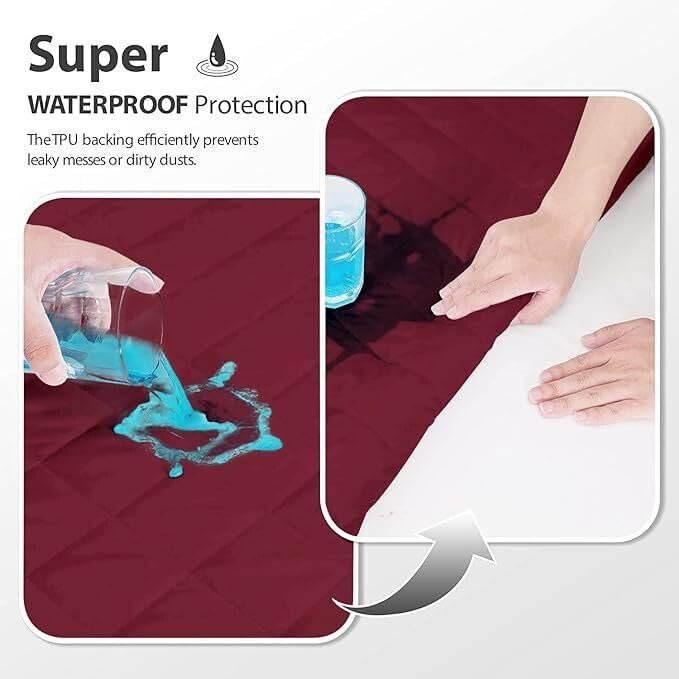 Image of La Verne 100% Waterproof Cotton Quilted Mattress Protector King Size Breathable 78 x 72 Inches | Breathable and Hypoallergenic Ultra Soft Fitted Bed Protector Cover