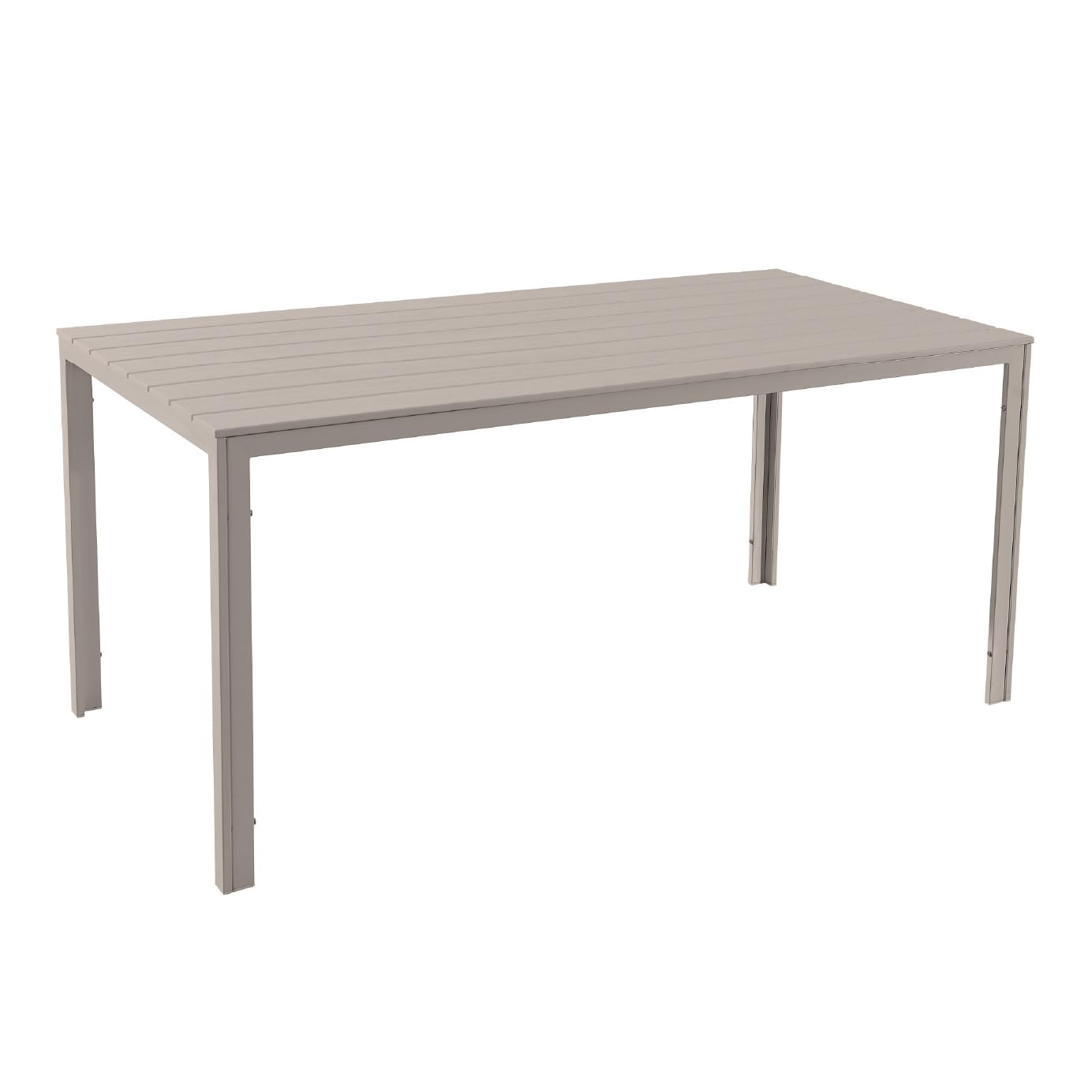 IlGruppone Tavolo da Esterno 154x78 cm Acciaio Inox HDPE Effetto Legno 6/8 Posti Beige
