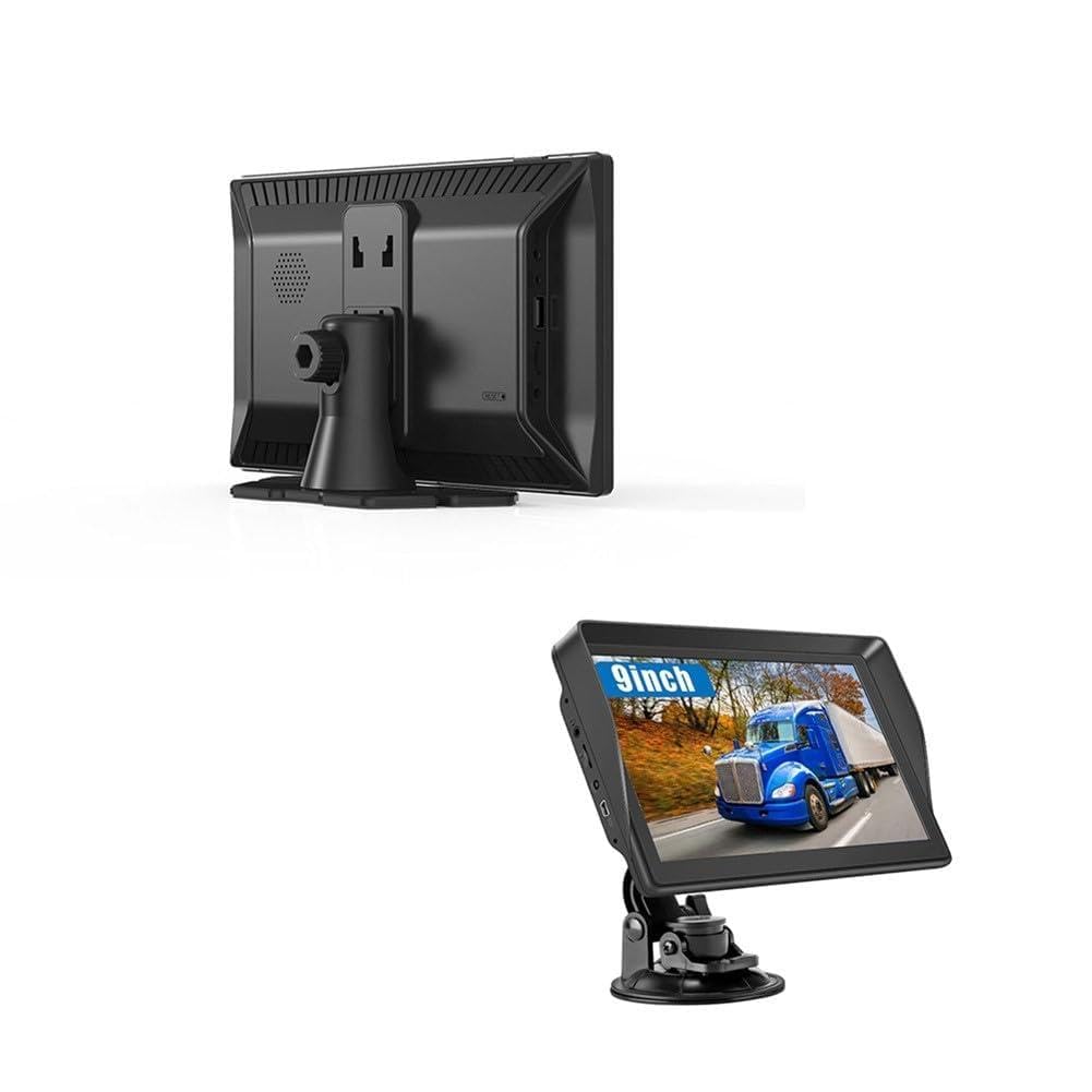 Navegador GPS de camión de 9 pulgadas para mapas de Europa, Reino Unido, Francia 2024, conductores comerciales para caravana semi RV, anuncios de voz FM, 8 GB + 256 MB
