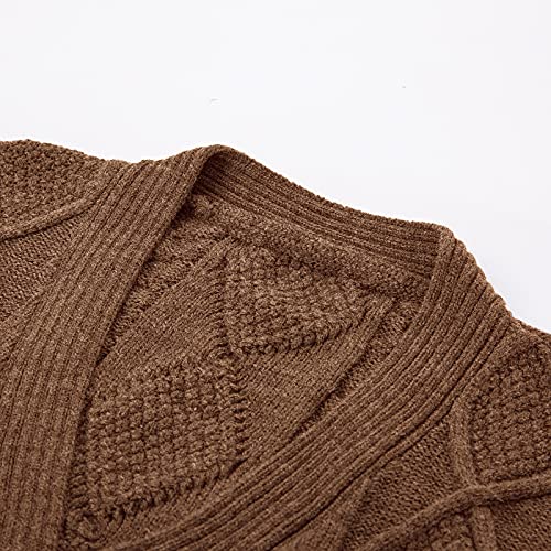 Image of PJ PAUL JONES Mens Cable Knit V Neck Sweater Vest Button Up