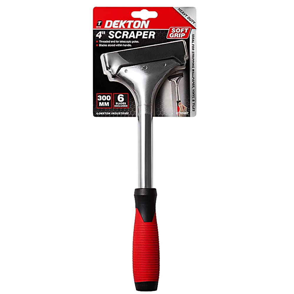 DEKTON DT85967 Soft grip Heavy Duty Scraper, Black/Red, 4-inch, 25 Cm - Image 2